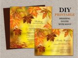 Fall Wedding Invitations and Rsvp Cards Diy Printable Fall Wedding Invitations with Rsvp Fall
