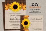 Fall Wedding Invitations and Rsvp Cards Fall Sunflower Wedding Invitations with Rsvp Cards Diy