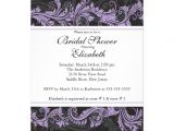 Fancy Bridal Shower Invitations Fancy Purple Black Damask Bridal Shower Invitation