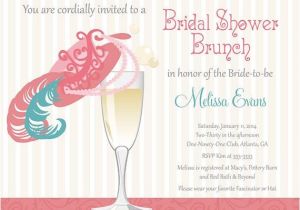 Fancy Hat Bridal Shower Invitations Champagne and Fancy Hat Bridal Shower Brunch by