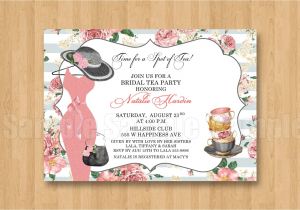 Fancy Hat Bridal Shower Invitations Spot Of Tea Fancy Hat Dress Birthday Bridal Shower