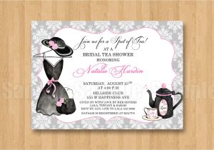 Fancy Hat Bridal Shower Invitations Tea Fancy Hat Dress Birthday Bridal Shower Personalized
