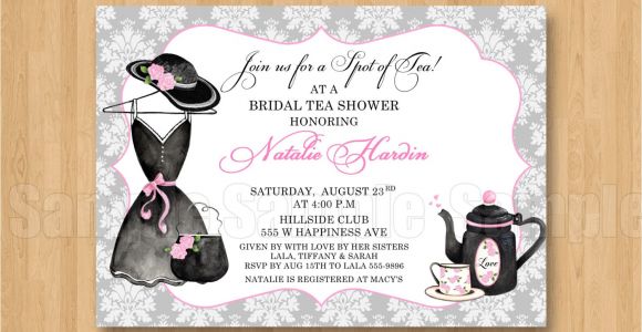 Fancy Hat Bridal Shower Invitations Tea Fancy Hat Dress Birthday Bridal Shower Personalized