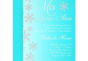 Fancy Quinceanera Invitations Fancy Teal Snowflake Winter Wonderland Quinceanera