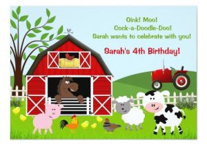 Farm Animal Birthday Invitation Template Barnyard Farm Animals Birthday Party Invitations Zazzle Com