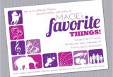 Favorite Things Birthday Party Invitation Favorite Things Birthday Party Invitation Custom Printable
