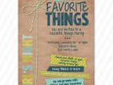 Favorite Things Birthday Party Invitation Favorite Things Party Invite
