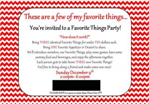 Favorite Things Birthday Party Invitation Land Of Collins My Favorite Things Party Invitation