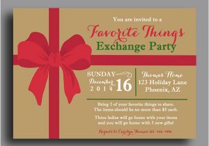 Favorite Things Christmas Party Invitation Christmas Favorite Things Invitation Printable or Printed W