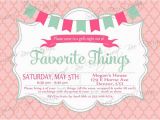 Favorite Things Party Invitation Favorite Things Party Invitation Custom Printable