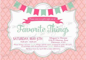 Favorite Things Party Invitation Favorite Things Party Invitation Custom Printable
