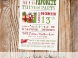 Favorite Things Party Invitation Modern My Favorite Things Party Invitation On Brown Linen