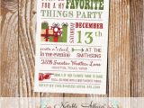 Favorite Things Party Invitation Wording Modern My Favorite Things Party Invitation On Brown Linen