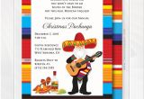 Fiesta Christmas Party Invitations Mexican Zarape and Mariachi Santa Christmas Holiday Party