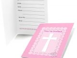 Fill In Baptism Invitations Delicate Pink Cross Baptism Fill In Invitations Baby