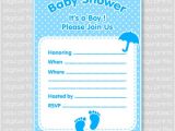 Fillable Baby Shower Invitations Footprints Baby Shower Invitation Card Fill In Blue