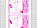 Fillable Baby Shower Invitations Footprints Baby Shower Invitation Card Fill In Pink