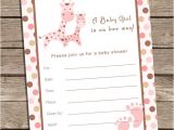 Fillable Baby Shower Invitations Printable & Fillable Baby Shower Invitation Girl