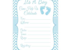 Filling Out Baby Shower Invitations Blue Feet Boy Baby Shower Fill In Invitations