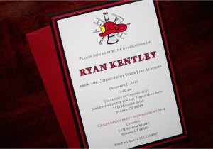Fire Academy Graduation Invitations Red Line Fire Academy Graduation Announcement or Invitation