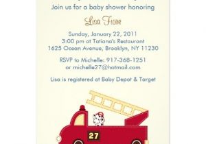 Fire Truck Baby Shower Invitations Engine 27 Fire Truck Puppy Baby Shower Invitations 5" X 7