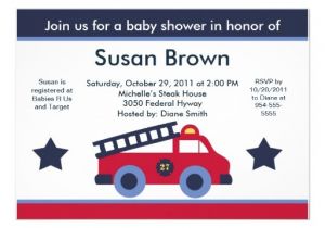Fire Truck Baby Shower Invitations Fire Engine Truck Baby Shower Invitation