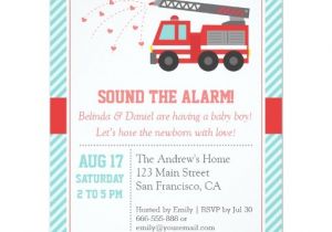 Fire Truck Baby Shower Invitations Red Fire Truck Baby Shower Party Invitation