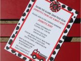 Firefighter Baby Shower Invitations Fire Truck themed Baby Shower Invitation
