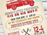 Firefighter themed Baby Shower Invitations Vintage Firefighter Baby Shower Invitation by