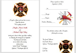 Firefighter themed Wedding Invitations 100 Personalized Custom Firefighter Bridal Wedding