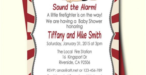 Fireman Baby Shower Invitations Firefighter Baby Shower Invitation Fireman Baby Shower