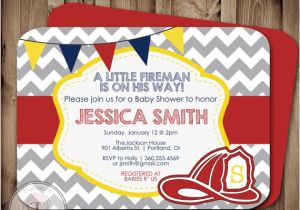 Fireman Baby Shower Invitations Fireman Baby Shower Invitation Fire Fighter Shower Fireman