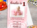 First Birthday Invitation Frames 10 Personalised Girls First Birthday Party Photo