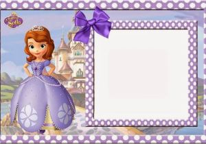 First Birthday Invitation Frames sofia the First Free Printable Invitations Cards or Photo