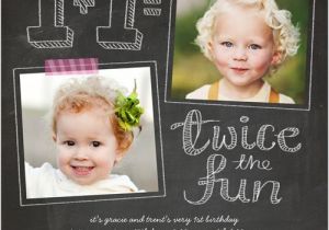 First Birthday Invitations for Twins Twice as Fun Twin Birthday Invitation