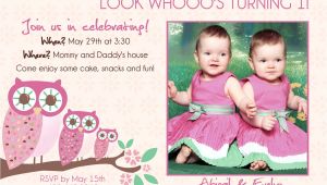 First Birthday Invitations for Twins Twins 1st Birthday Invitation You Print