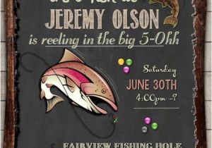 Fish themed Birthday Party Invitations Fishing Birthday Invitation Invite 30th 40th 50th 60th
