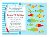 Fish themed Birthday Party Invitations Fishing theme Birthday Party Invitation Zazzle