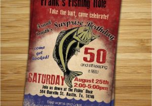Fishing themed Party Invitations Fishing Birthday Party Invitation Invite 30th 40th