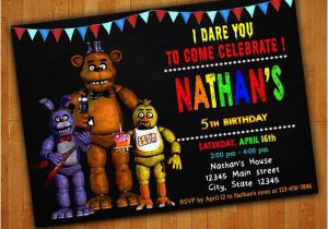 Five Nights at Freddy S Birthday Invitation Template Five Nights at Freddy 39 S Invitations Five Nights at
