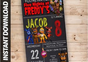 Five Nights at Freddy S Birthday Invitation Template Fnaf Invitations Five Nights at Freddy 39 S Invitations