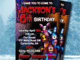 Five Nights at Freddy S Birthday Invitations Five Nights at Freddy S Invitation 5 Nights at by