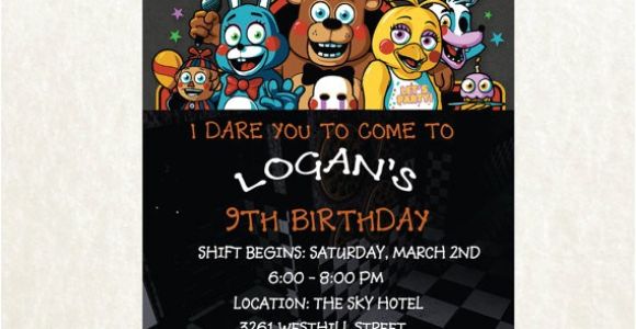 Five Nights at Freddy S Birthday Invitations Five Nights at Freddy S Invitation Five Nights by