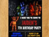 Five Nights at Freddy S Birthday Invitations Printable Five Nights at Freddy S Birthday Party Invitation by