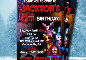Five Nights at Freddy S Birthday Invitations Printable Five Nights at Freddy S Invitation 5 Nights at by