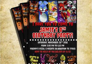 Five Nights at Freddy S Birthday Invitations Printable Free Five Nights at Freddy S Invitation Fnaf Invitation