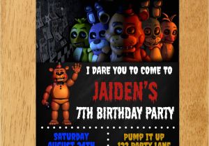 Five Nights at Freddy S Birthday Party Invitations Five Nights at Freddy 39 S Birthday Party Invitation by