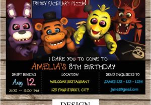 Five Nights at Freddy S Birthday Party Invitations Five Nights at Freddy 39 S Invitation Five Nights by
