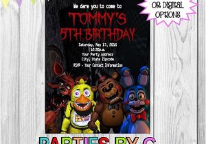 Five Nights at Freddy S Invitations Party City Five Nights at Freddy S Birthday Party Invitations by