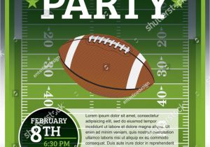 Flag Football Party Invitations Eps 10 Flyer Design Perfect Tailgate Stock Vector
